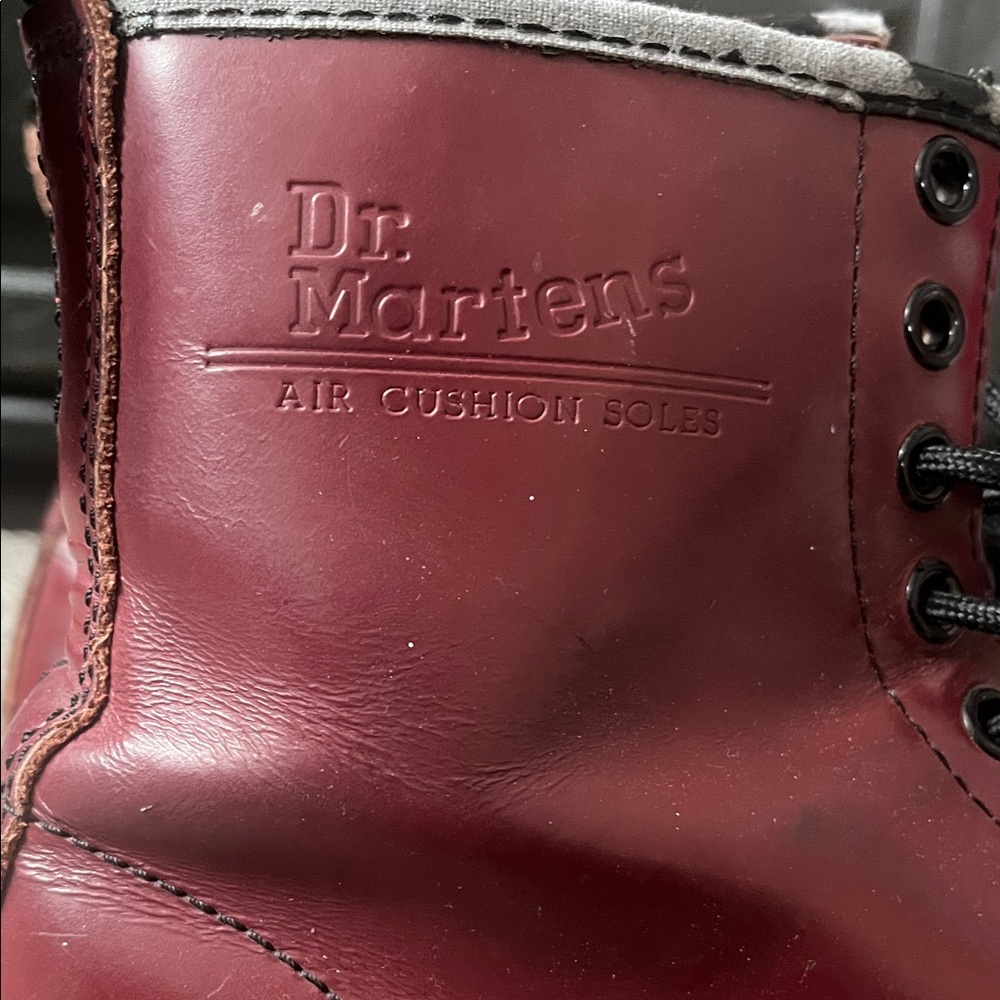 Dr. Martens Cherry Red Leather Boots - Picture 7 of 7